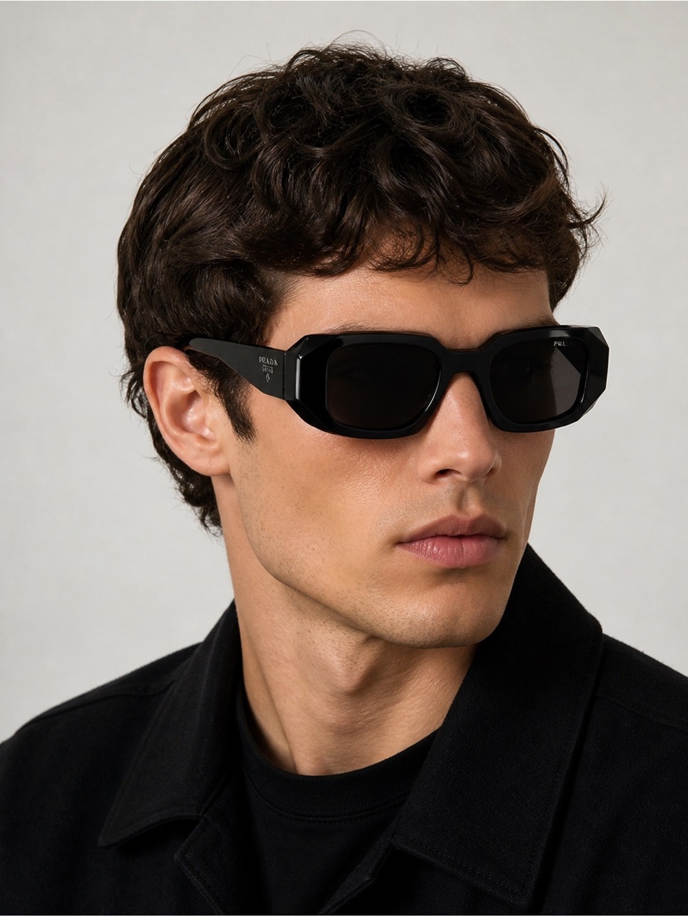 Prada Black Geometric Frame Sunglasses - Picture 12 of 12